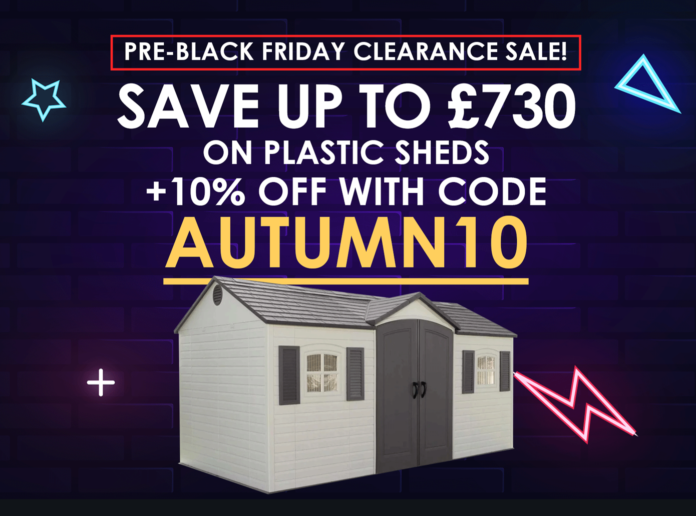save up to 730 on plastic sheds