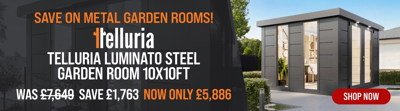 save on metal garden rooms! telluria luminato steel garden room 10x10ft