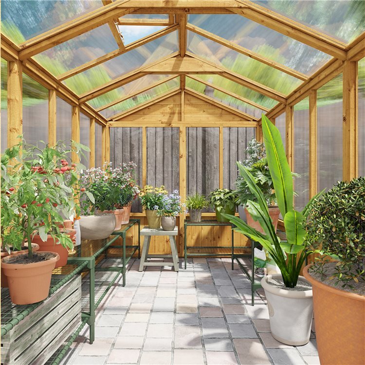 BillyOh 4000 Lincoln Wooden Polycarbonate Greenhouse with Roof Vent