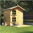 peardrop playhouse with wooden decking front