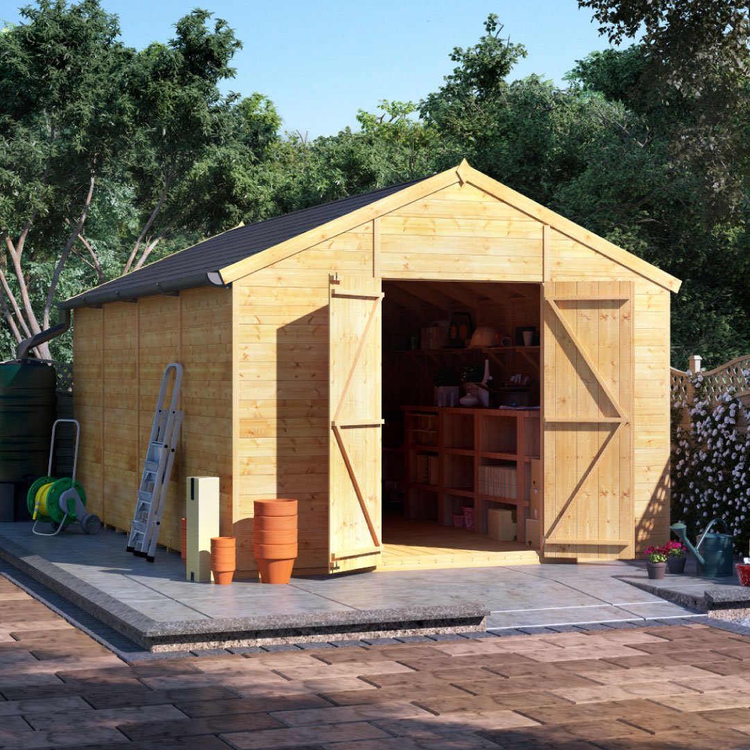 20x10 ft t&g wooden garden shed double door windowless