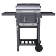 Kentucky Smoker Charcoal BBQ with lid closed viewed from the front with white background.
