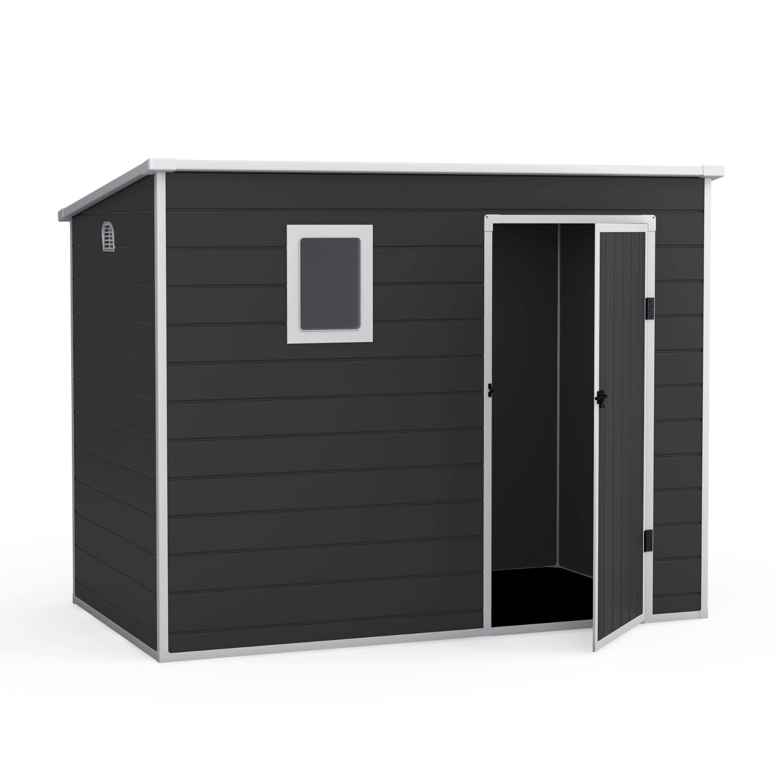 BillyOh Oxford Pent Plastic Shed Dark Grey With Floor