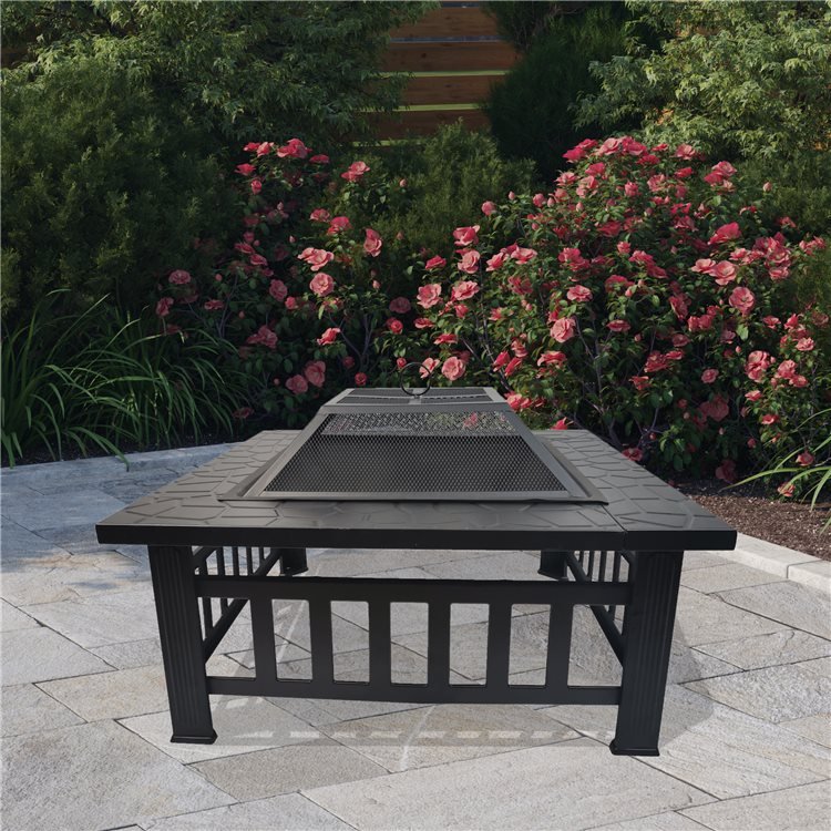 Metal Fire Pit Bbq Grill, Fire And Ice Fire Pit