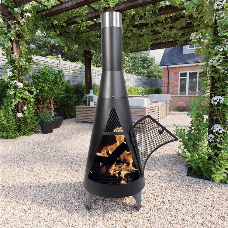 Billyoh Austin Metal Chiminea Firepit, Which Gives More Heat Fire Pit Or Chiminea