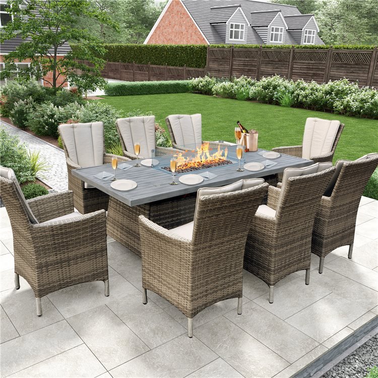 Centra 12 Seater White Wicker Outdoor Dining
