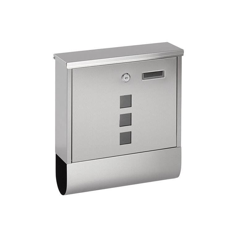 Lockable Steel Mail Box with Newspaper Slot & 2 Keys