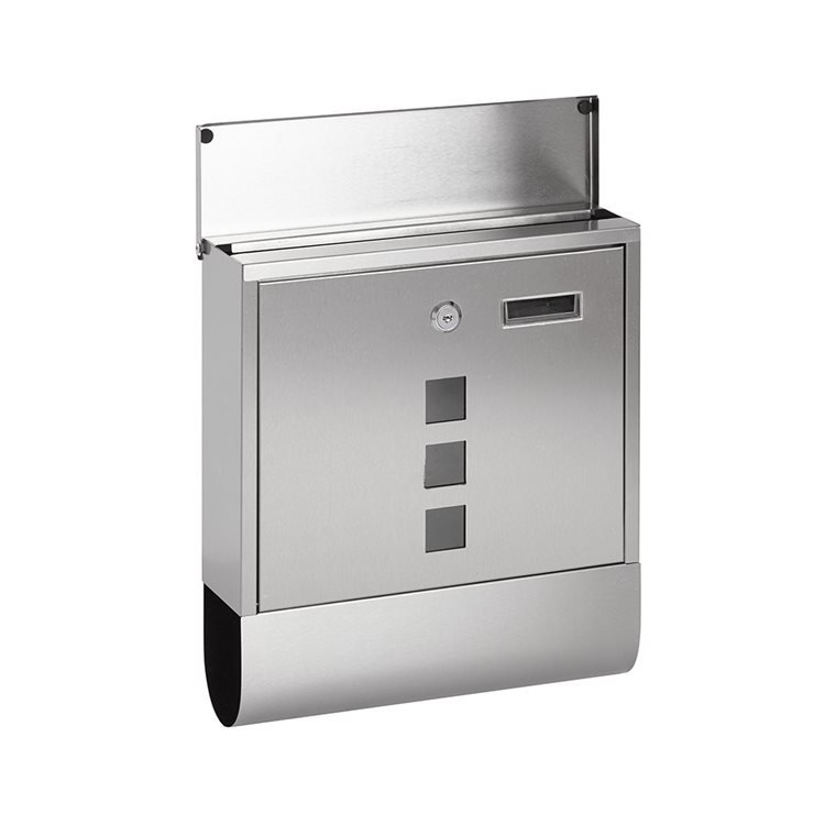 Lockable Steel Mail Box with Newspaper Slot & 2 Keys