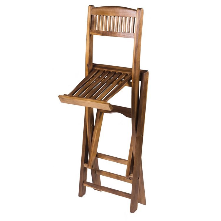 Solid Teak Hardwood Sherford Folding Bar Chair Stool