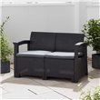 Graphite Rattan Effect Sofa with Grey Cushions