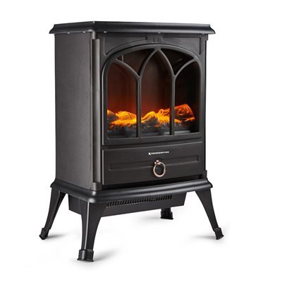 Freestanding Electric Fireplace with Wood Burner Flame Effect