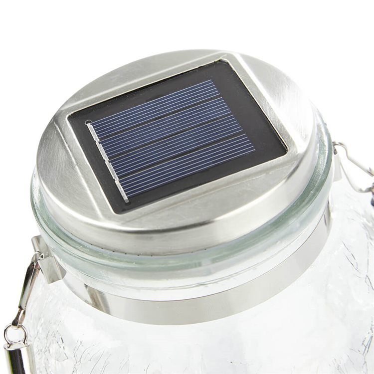 Solar Powered LED Glass Jar Lantern Light