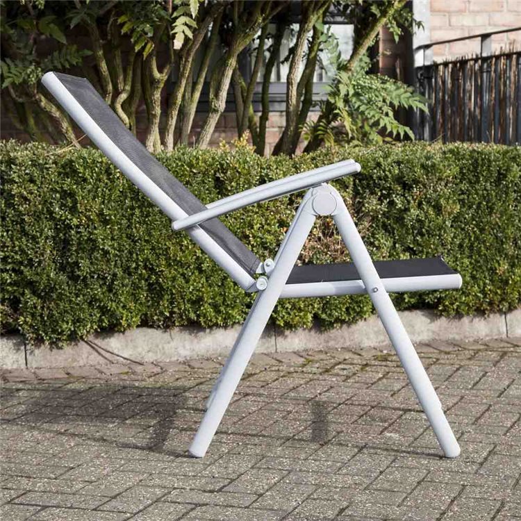 Adjustable Aluminium Folding Dining Chair in Black