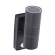 Stainless Steel Up/Down Wall Light with PIR Motion Sensor - Black