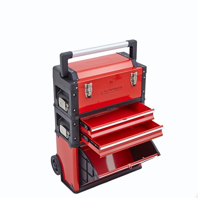 Trolley Tool Box 3 in 1 Set 4 Drawers