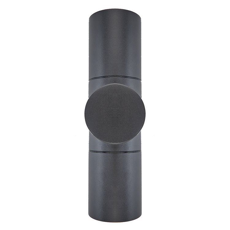 Cylindrical Up Down Black Wall Light - Circular Centre