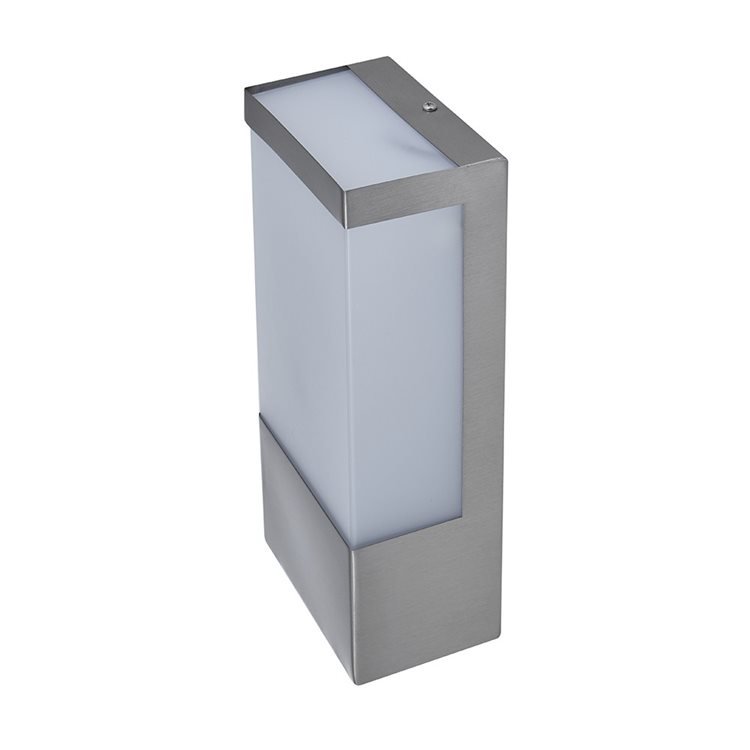 Biard Robey Stainless Steel Rectangular Wall Light with Opal Diffuser