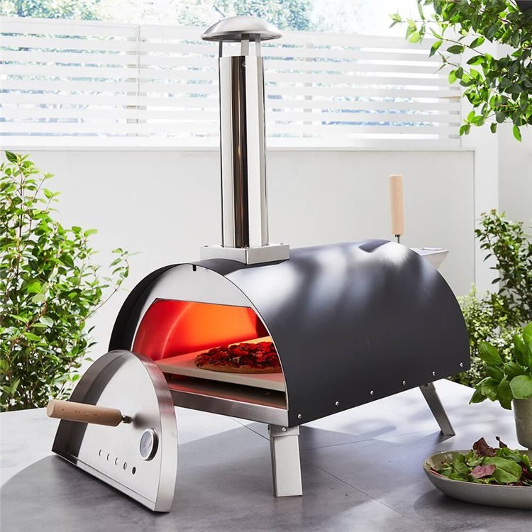 Stainless Steel portable Pizza Oven with Pizza Inside
