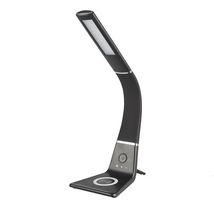 Curved LED Desk lamp with Wireless Phone Charger Black