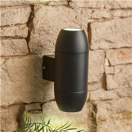 Outdoor Contemporary Curved Up and Down Wall Light