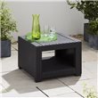 Rattan Effect Square Side Table