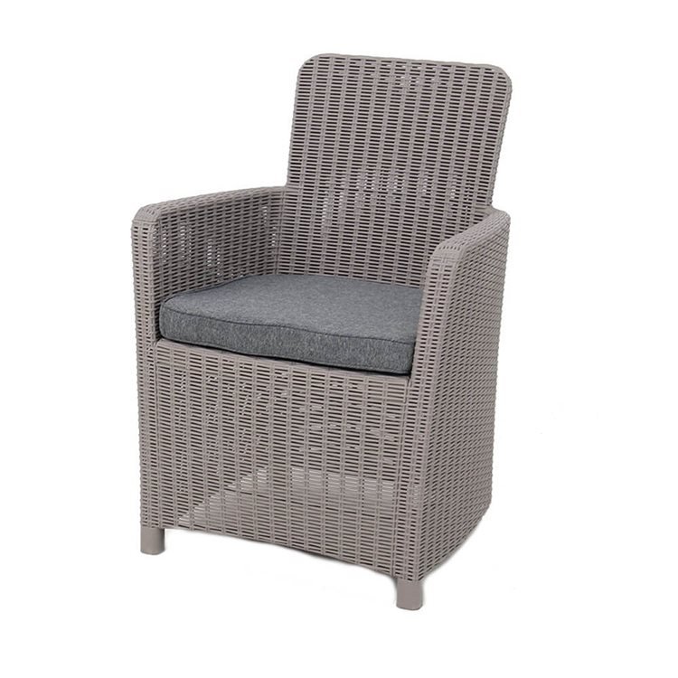 Outdoor Rattan Effect Dining Chair Grey