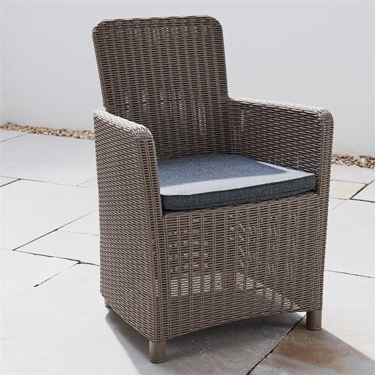 Outdoor Rattan Effect Dining Chair Grey