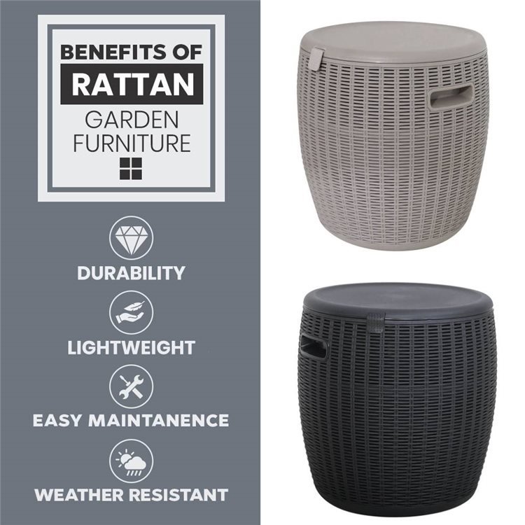 Rattan Effect Ice Cooler wih 45 Litre Capacity Black