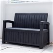 Outdoor Storage Bench with 184 Litre Capacity Black