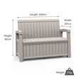 Outdoor Storage Bench with 184 Litre Capacity Grey