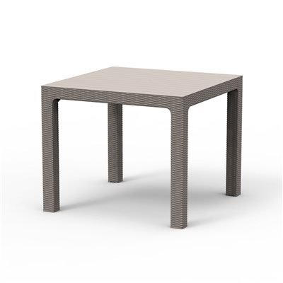 Outdoor Rattan Effect Square Dining Table