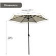 Parasol with Crank & Tilt Function 2m Cream including cover