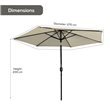 Parasol with Crank & Tilt Function 2.7m Cream including cover