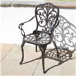 Cast Aluminium Round Dining Table Set with 4 Armchairs