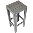 High Bar Table & 4 Stool Grey Polywood Set