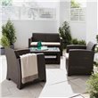 Marbella 4 Seater Rattan Effect Sofa Set with Coffee Table