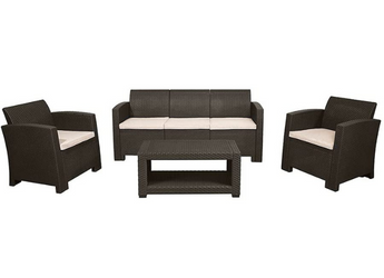 Marbella 4 Seater Rattan Effect Sofa Set with Coffee Table