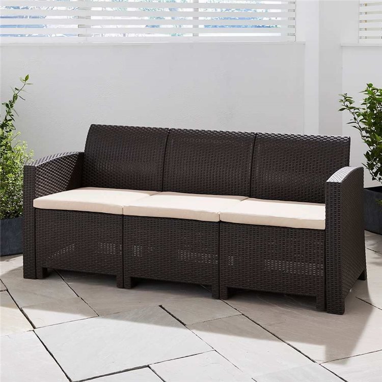 Marbella 5 Seater Rattan Effect Sofa Set with Coffee Table
