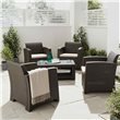 Marbella 4 Seater Rattan Effect Armchair Set with Coffee Table 