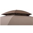 Sunjoy Pindo 4x4m Brown Steel Gazebo with 2-tier Tan and Brown Dome Canopy