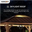 Sunjoy Bruri 3.5m x 4m Cedar Framed Gazebo with Brown Steel and Polycarbonate Hip Roof Hardtop