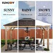 Sunjoy Bruri 3.5m x 4m Cedar Framed Gazebo with Brown Steel and Polycarbonate Hip Roof Hardtop