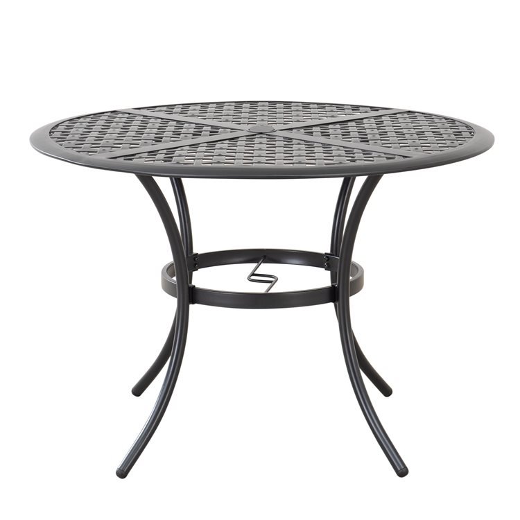 Sunjoy Black Aluminum 5-pc. Lattice Dining Set with Beige Seat Cushions