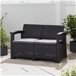 4 Seater Rattan Effect Sofa Set with Coffee Table