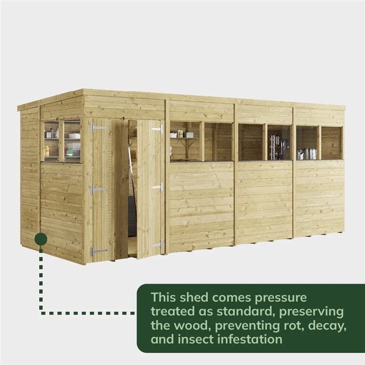 BillyOh Defender Heavy Duty Tongue and Groove Pent Shed